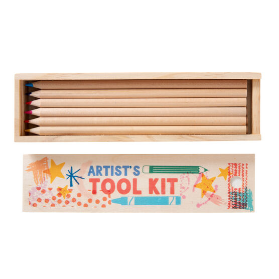 Artist's Tool Kit wooden coloured pencil set